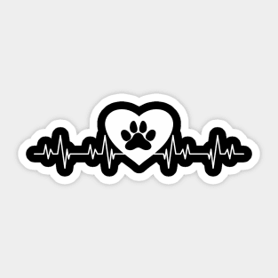 Paws Heartbeat Dog Sticker